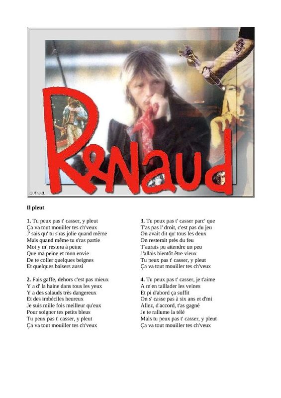 Il pleut Renaud